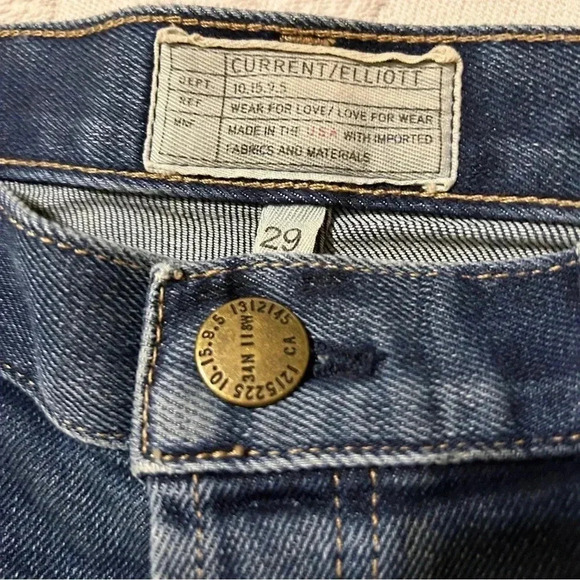 EUC Current Elliot size 29 denim mini skirt with button fly. 15 inches long. - Picture 2 of 8